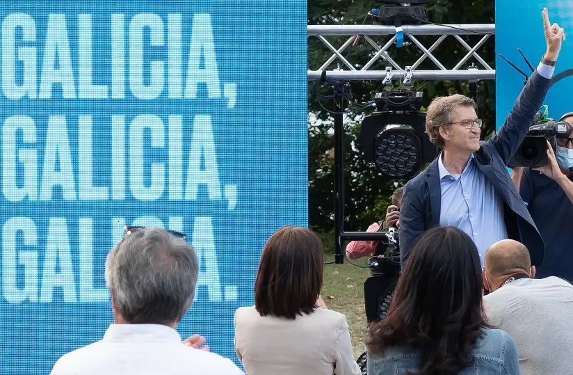 Foto archivo. Fuente PP, Feij&oacute;o en A Coru&ntilde;a durante cierre campa&ntilde;a