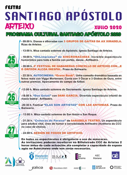 Concello de Arteixo Fiestas Santiago Ap&oacute;stol 2020