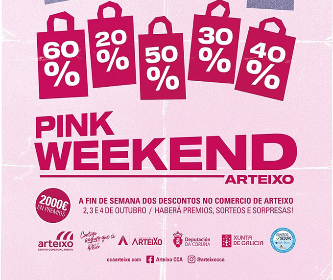 descuentos  y premios en el Pink Weekend de Arteixo en octubre 2020
