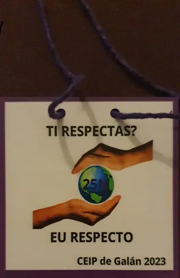 Cartel da campa&ntilde;a Ti respectas? Eu respecto do CEIP de Gal&aacute;n.