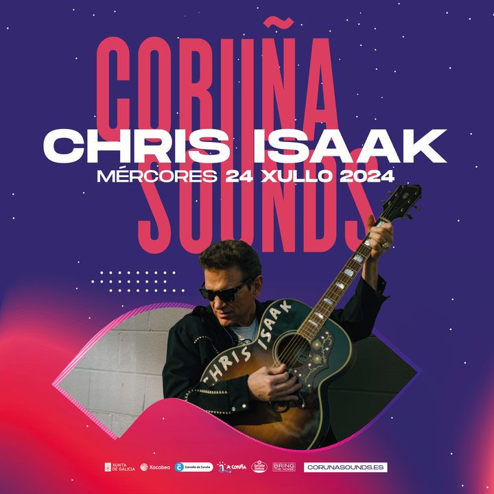 Cartel del concierto de Chris Isaak en A Coruña.