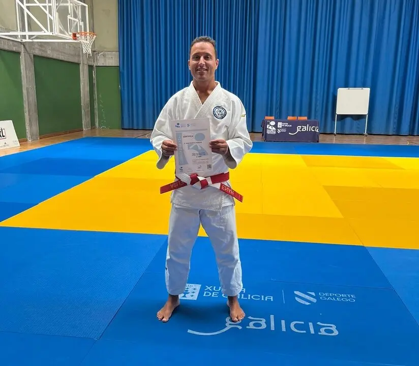 Iv&aacute;n Vicente V&aacute;zquez, primer judoka de Arteixo en conseguir el 6&ordm; Dan de judo.