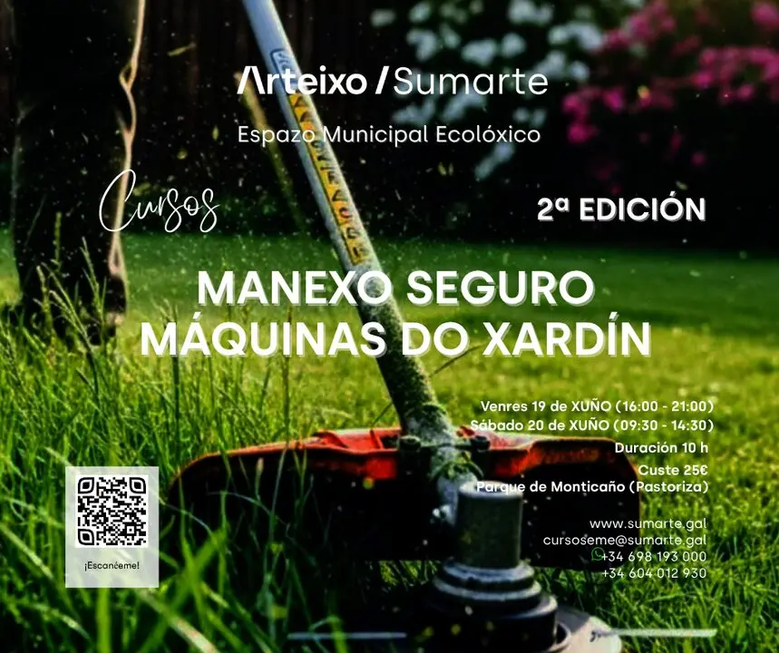 Arteixo organiza un nuevo curso sobre el manejo seguro de m&aacute;quinas de jard&iacute;n.