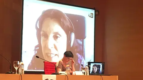 Diana Marre, durante su intervenci&oacute;n por videoconferencia durante el 3&ordm; Congreso sobre adopci&oacute;n y acogimiento organizado por Manaia