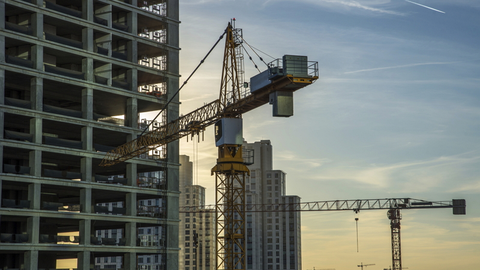 Skyscrapers and construction site in istanbul
