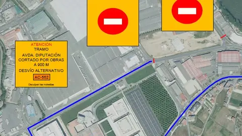 obras de mejora requieren corte de tr&aacute;fico en el pol&iacute;gono de Sab&oacute;n, Arteixo