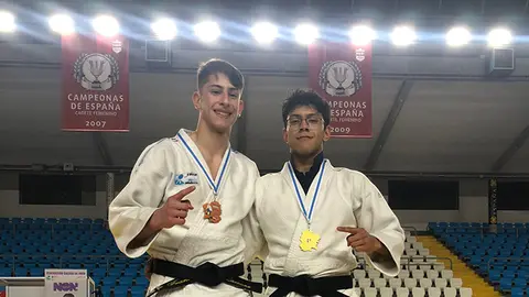 Anderson y Francesco en la fase final del Campeonato de Espa&ntilde;a Judo Junior