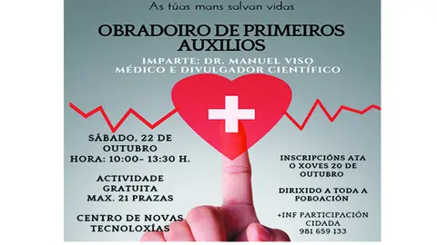 el Dr. Manuel Viso imparte un taller de primeros auxilios en Arteixo
