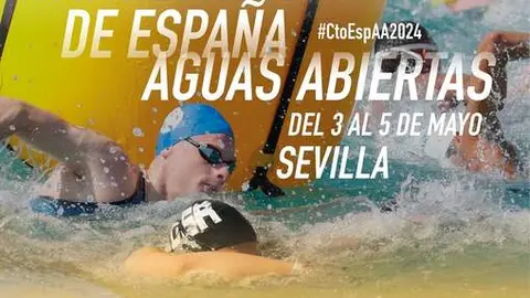 Cartel del Campeonato de Aguas Abiertas en Sevilla.