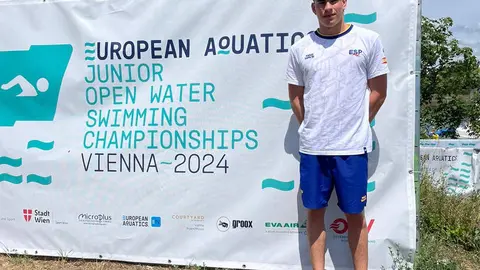 Mateo Garc&iacute;a en el Campeonato de Europa Junior de Aguas Abiertas en Viena.