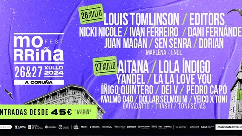 Cartel completo del Morri&ntilde;a Festival 2024.
