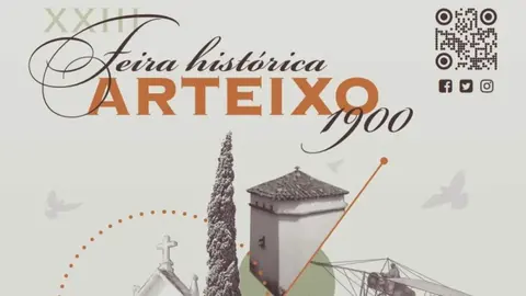 Cartel de la Feira Hist&oacute;rica 1900 en Arteixo.
