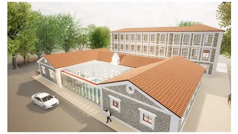 Edificio de las termas p&uacute;blicas del Balneario de Arteixo.