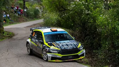 Roberto Blach Jr y Mauro Barreiro durante el Rallye Sierra Morena.
