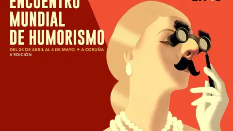Cartel del Encuentro Mundial de Humorismo que se celebrar&aacute; en A Coru&ntilde;a.