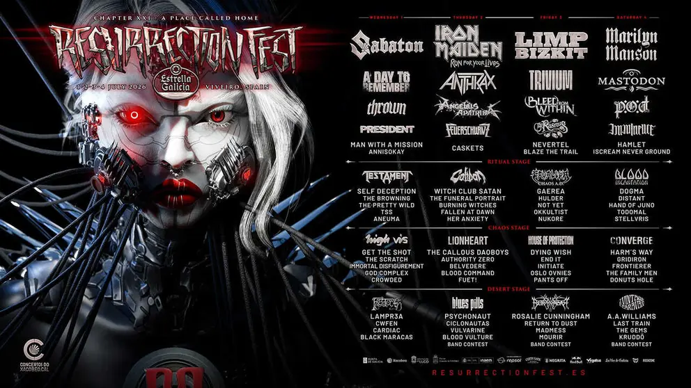 Resurrection Fest Estrella Galicia 2026 anuncia sus horarios.