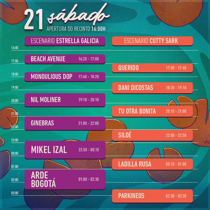 Horarios del Caudal Fest 2024 (Sábado)