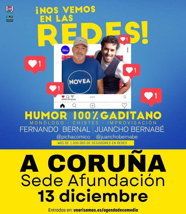 Cartel del Show de Juancho Bernabé y Fernando Bernal "Nos vemos en las redes".