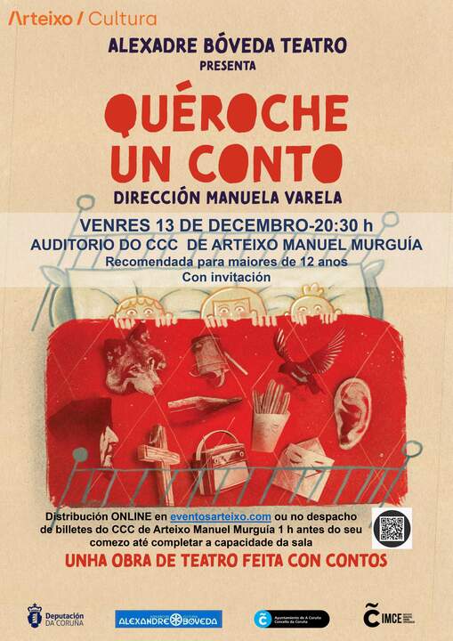 Cartel de "Quéroche un conto" de Alexandre Bóveda Teatro.