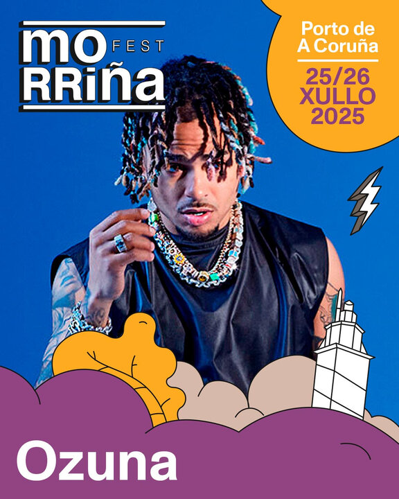 Cartel de presentación de Ozuna para el Morriña Festival 2025.