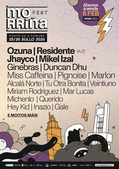 Cartel del Morriña Festival 2025 anunciado hasta el momento.