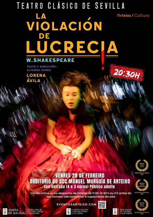 Cartel de la pieza teatral "La Violación de Lucrecia".