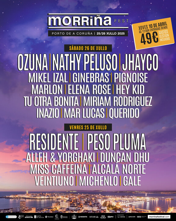 Programación diaria del Morriña Festival 2025.