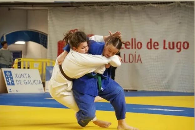 África Abeleira Rodríguez durante el campeonato gallego infantil.