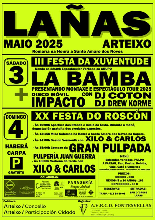 Cartel de las Fiestas de Lañas.