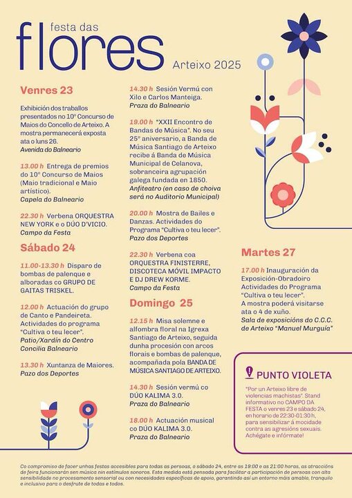 Cartel de la la Festa das Flores en Arteixo.