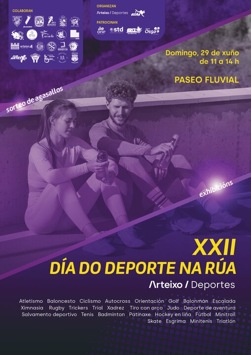 Cartel del "Día do Deporte na Rúa" en Arteixo.
