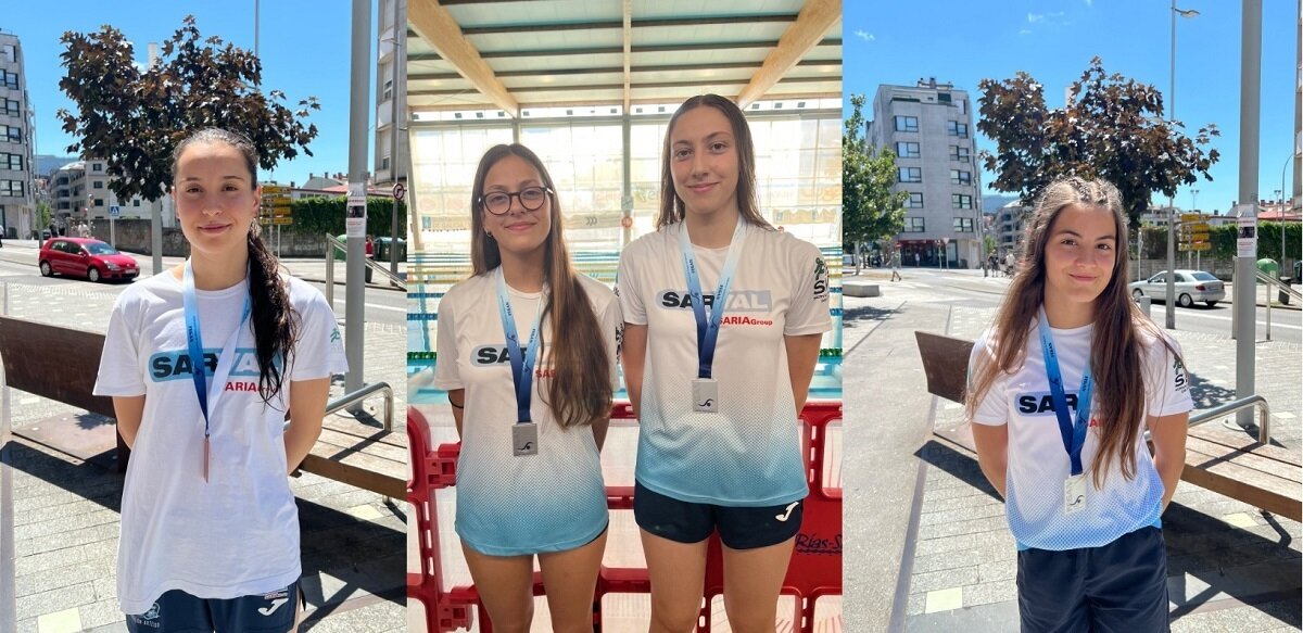 Medallistas del Club Natación Arteixo en categoría junior.