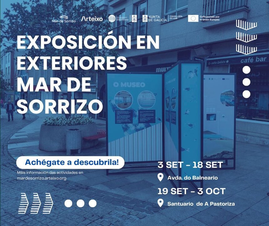 Cartel de las exposiciones del Museo Mar de Sorrizo en Arteixo.