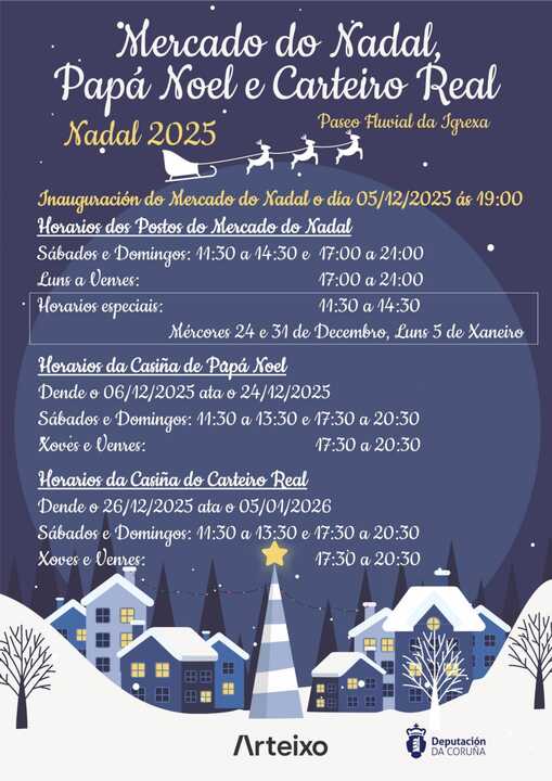 Cartel del Mercado de Nadal en Arteixo.