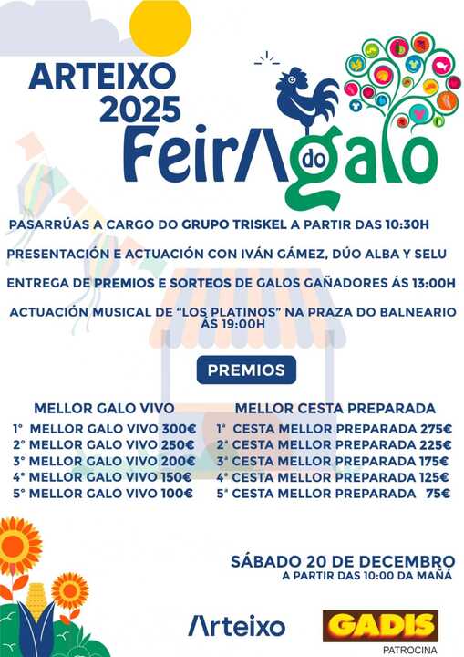 Cartel de la Feria del Gallo 2025 en Arteixo.