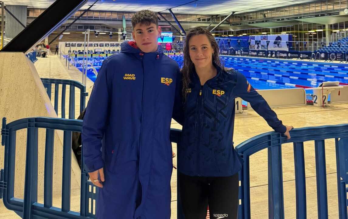 Mateo García y Paula Otero en el Meeting de Ginebra.